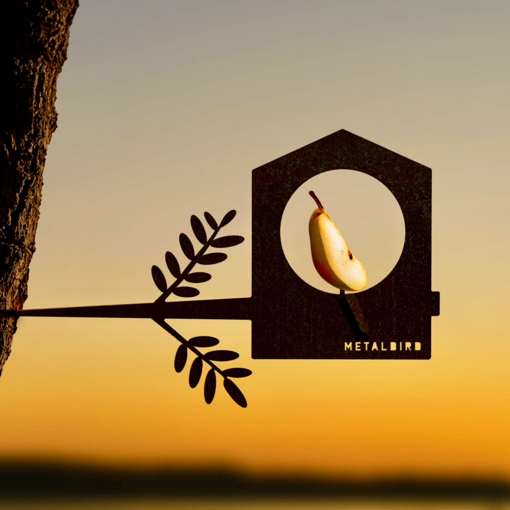 Metalbird foderhus i cortenstål - Billede 2