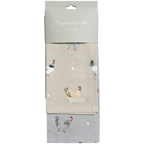 Sophie Allport theedoek - Lay A Little Egg Hen, 2 st.