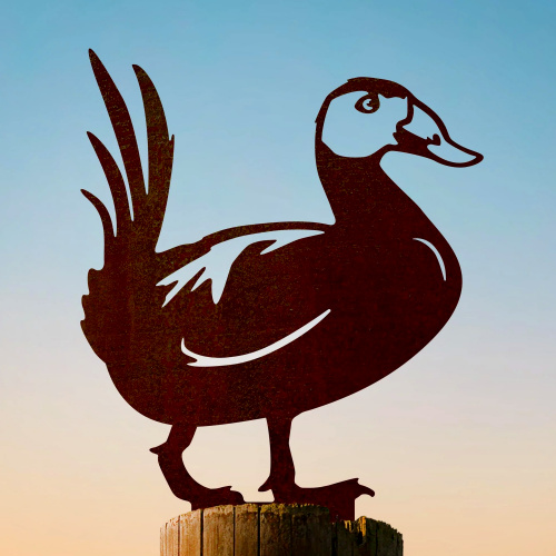 Metalbird vogel van cortenstaal - witkopeend