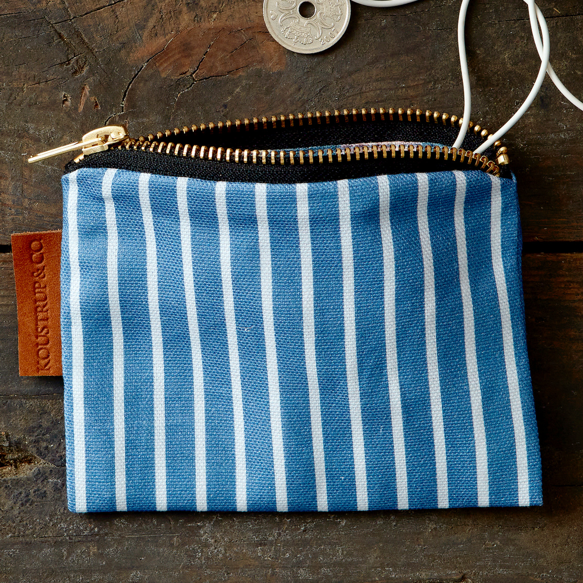 Koustrup & Co. Tasche - blau gestreift