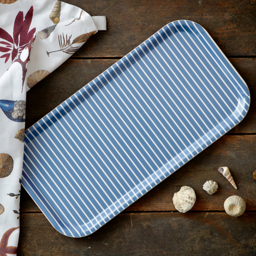 Plateau Koustrup & Co., 43x22 - rayures bleues