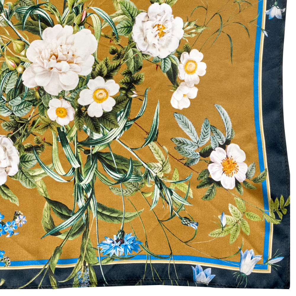 Jim Lyngvild Seidentuch, 100x100 - Blauer Blumengarten - Bild 3
