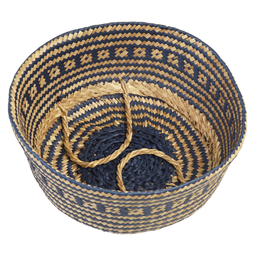 Panier en jonc de mer Rex London - bleu foncé, petit - Image 3