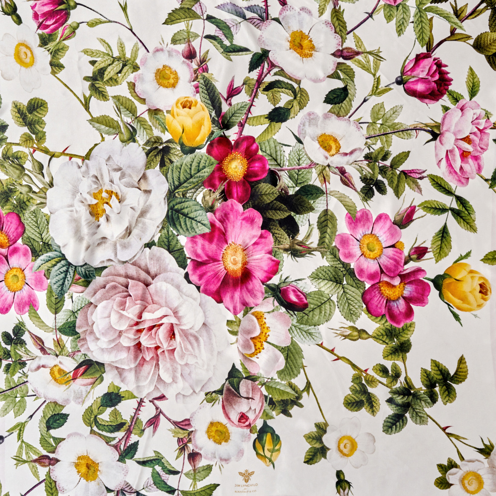 Jim Lyngvild sidenscarf, 90x90 - Rose Flower - Bild 3