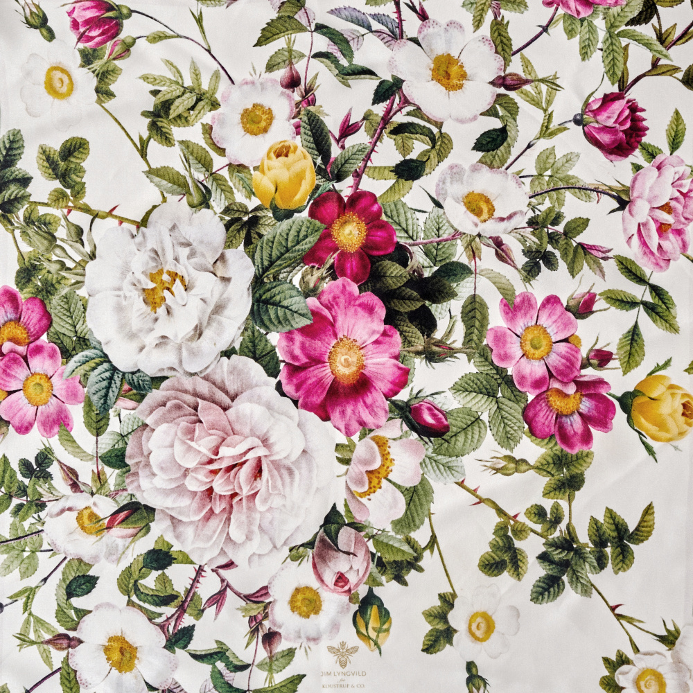 Jim Lyngvild Silk Scarf, 50x50 - Rose Flower - Image 3