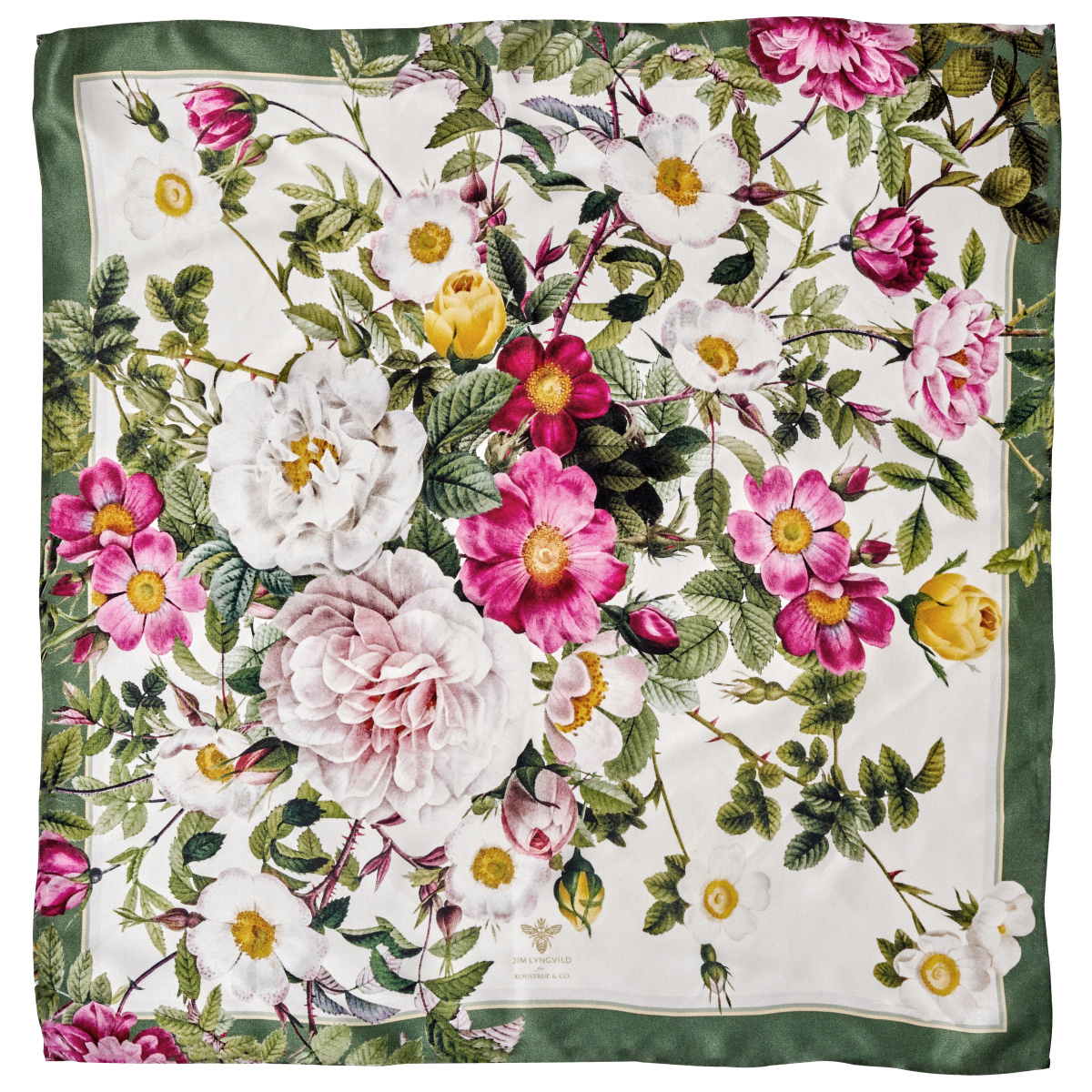 Jim Lyngvild Seidentuch, 50x50 - Rosenblüte