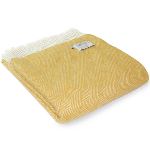 Tweedmill wollen plaid - Toscaans geel
