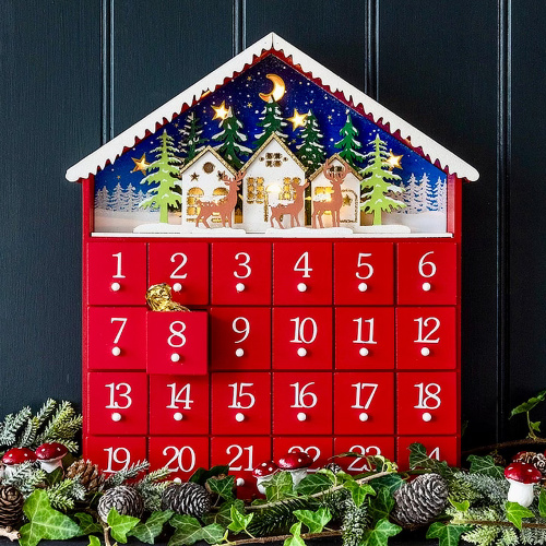 Rex London adventskalender met led - huis