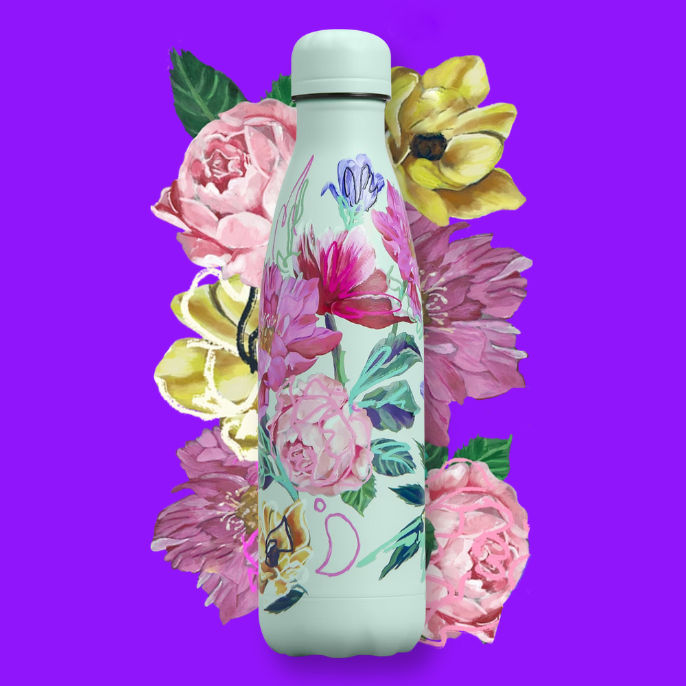 Chilly's termo drikkeflaske - Blomsterkunst - Billede 2