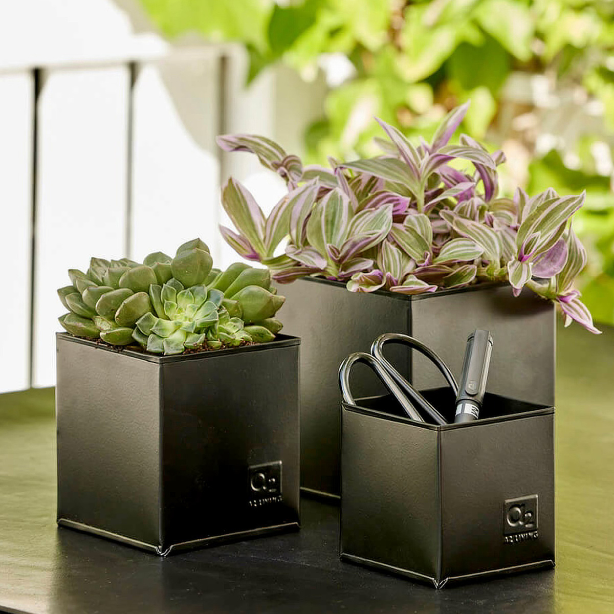 Pots de fleurs A2 Living, 3 pièces - noir