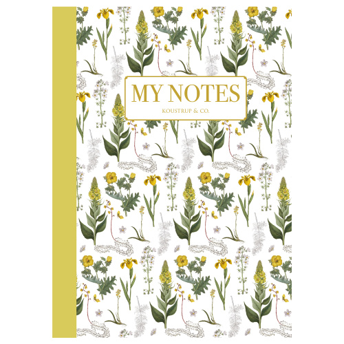 Koustrup & Co. noteshæfte - Gule blomster