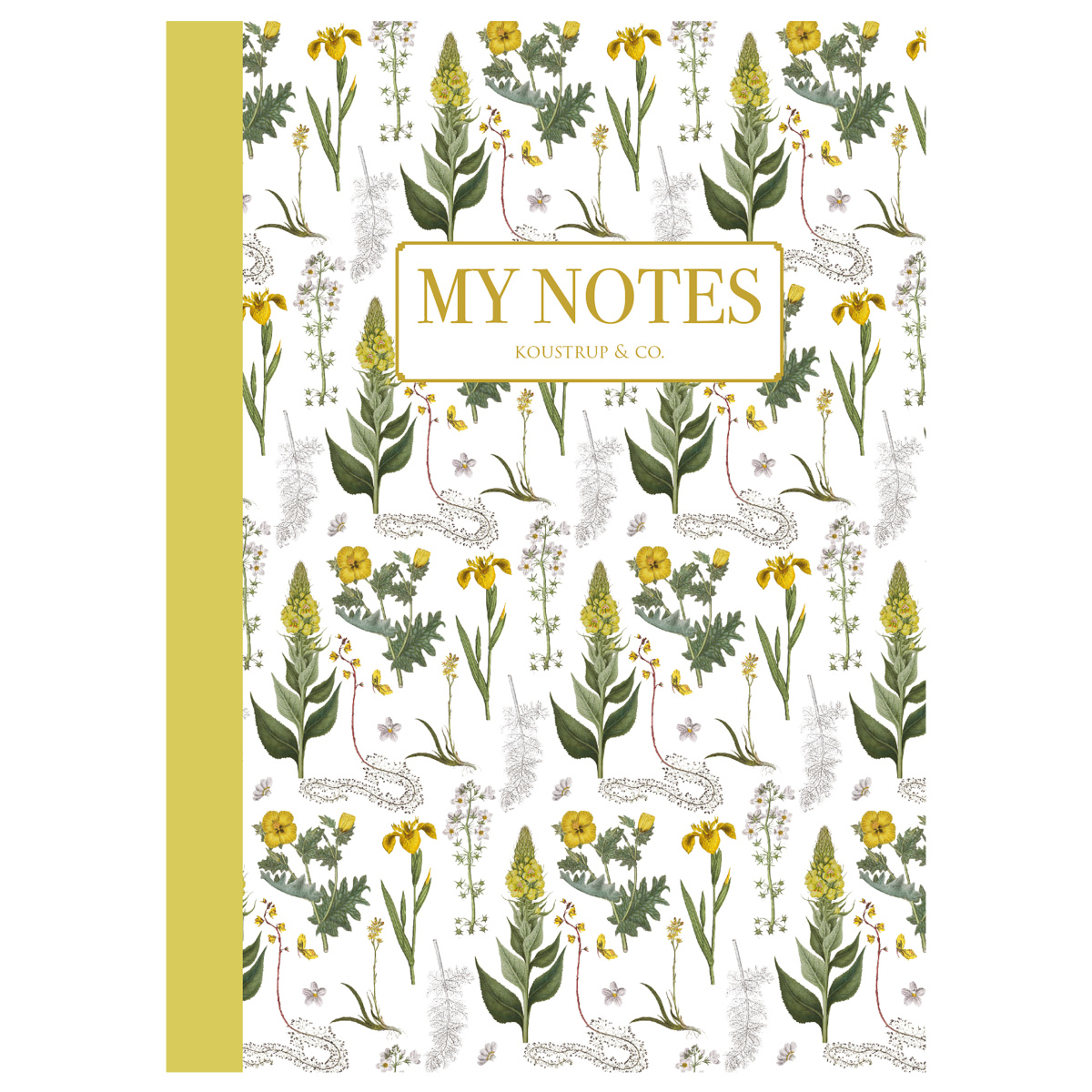 Koustrup & Co. Notizheft - Gelbe Blumen