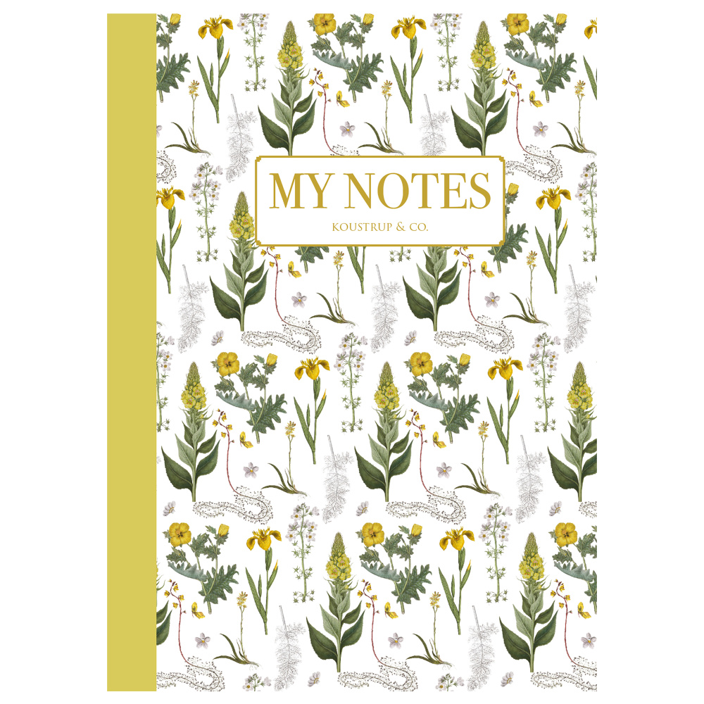 Koustrup & Co. noteshæfte - Gule blomster