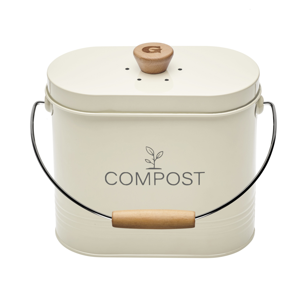 Guillouard Komposteimer mit Kohlefilter - 3 L, beige