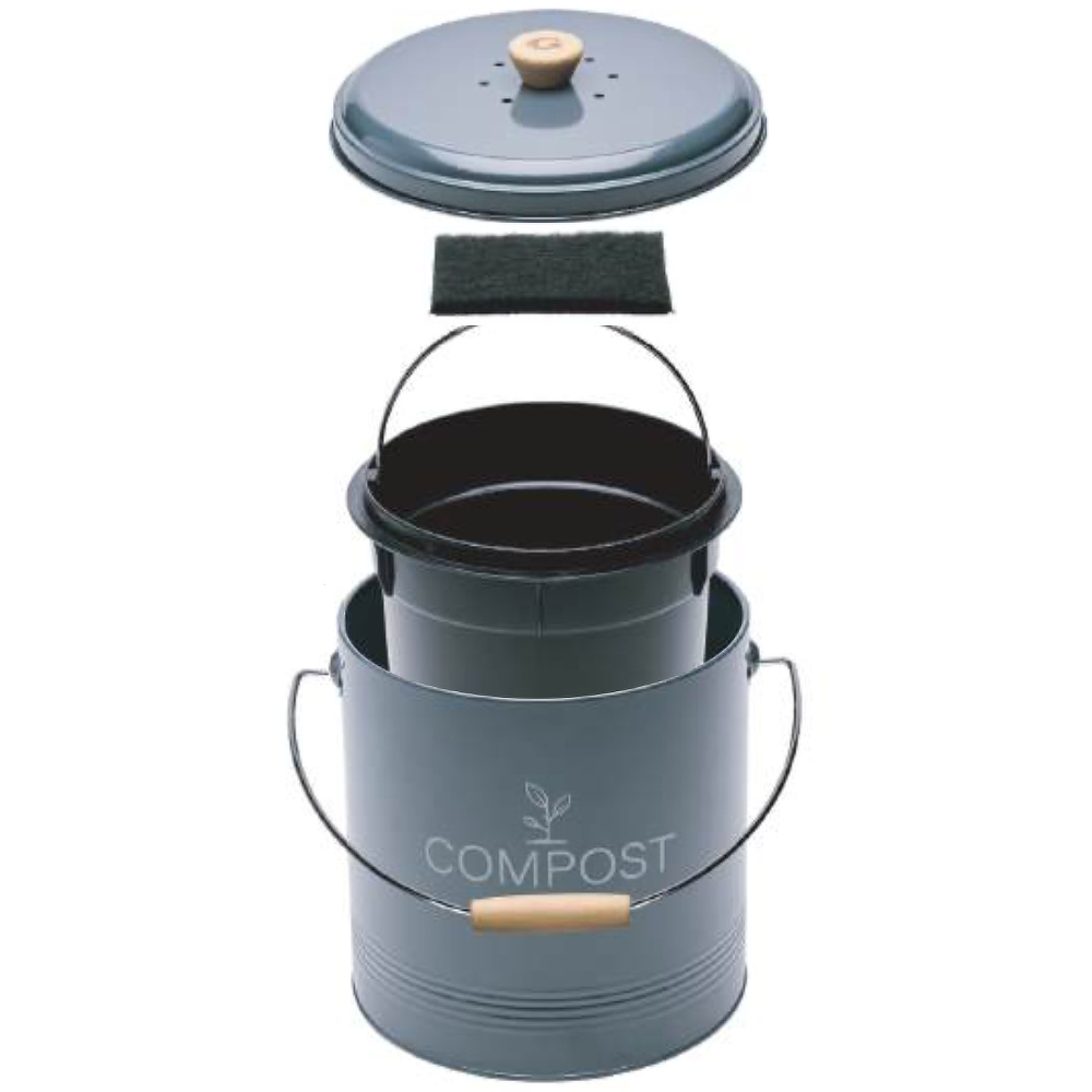 Guillouard compost bin with charcoal filter - 4.5 L, grey - Image 3
