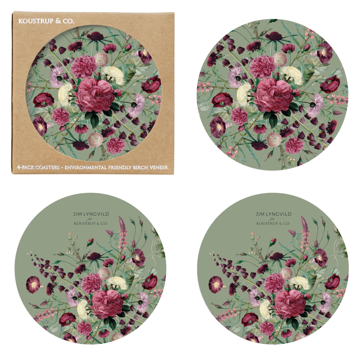 Jim Lyngvild Glasuntersetzer – Blossom Garden