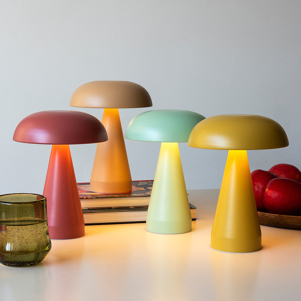 Rex London batteri mushroom lampe - lysebrun - Billede 2