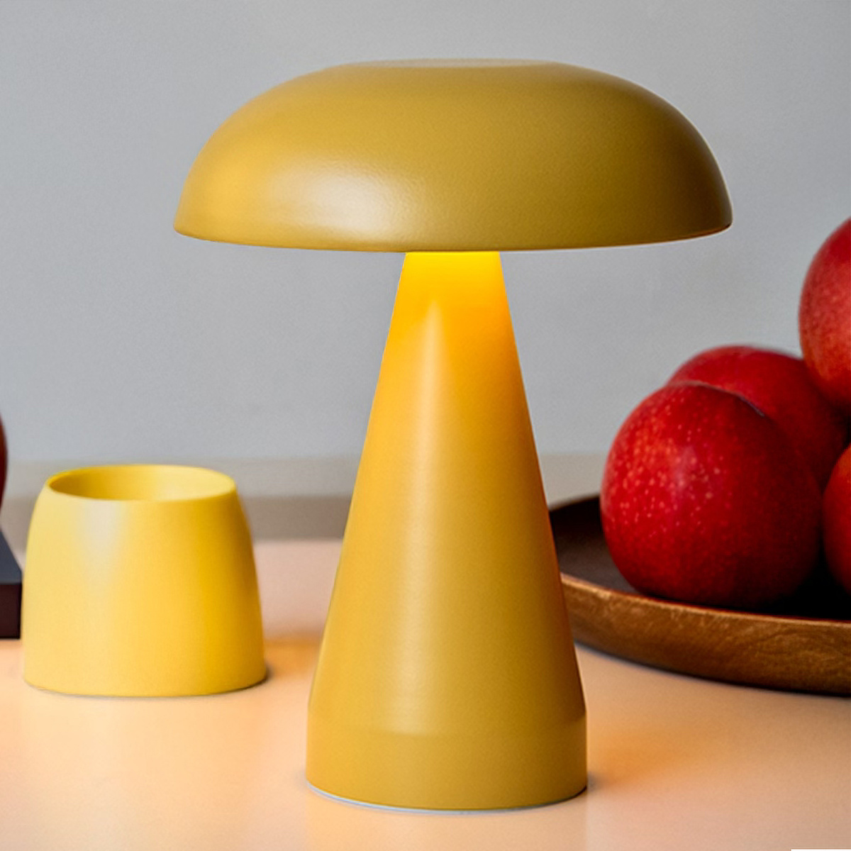 Rex London batteri mushroom lampe - sennepsgul