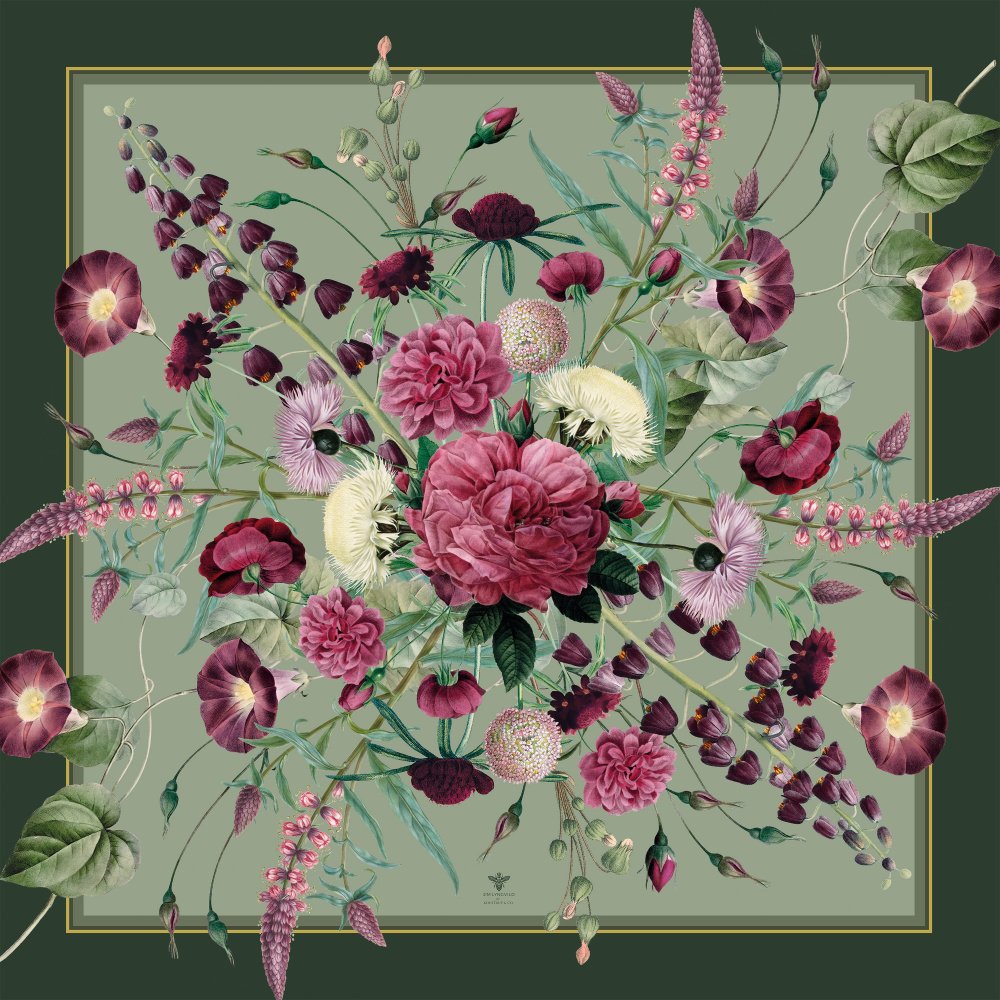 Jim Lyngvild sidensjal, 90x90 - Blossom Garden - Bild 2
