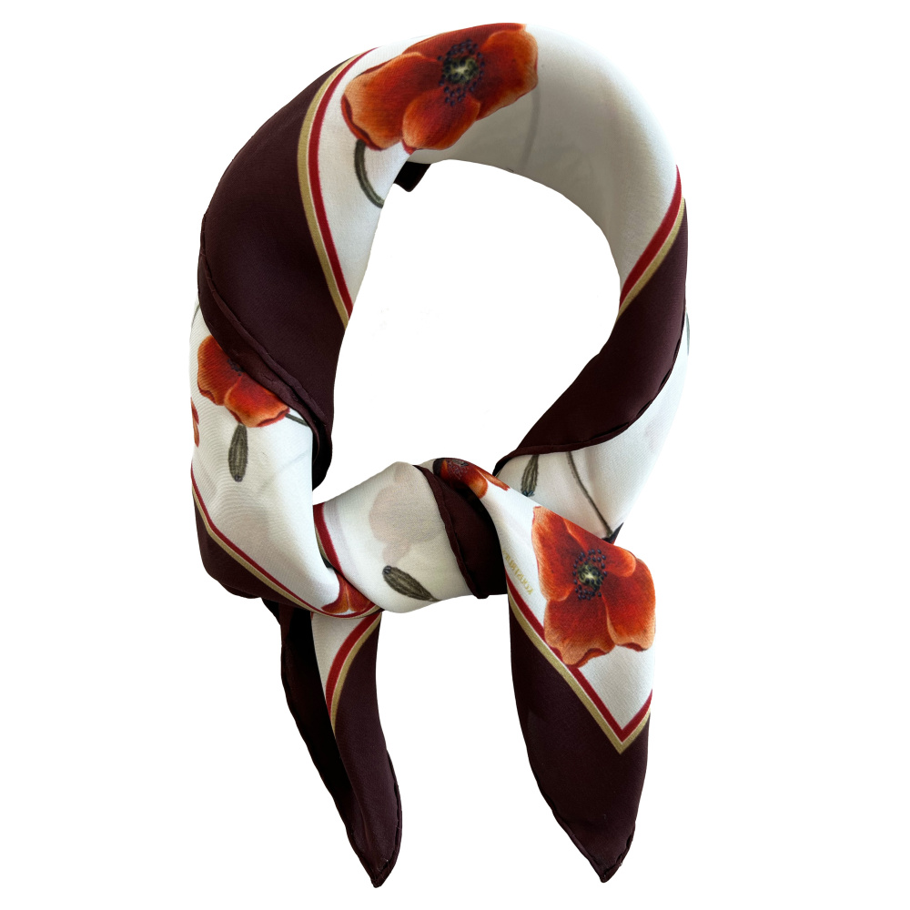 Koustrup & Co. sidenscarf, 50x50 - Vallmo - Bild 4