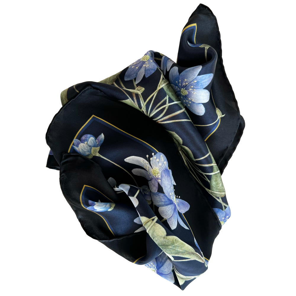 Koustrup & Co. sidenscarf, 50x50 - Blå anemon - Bild 5