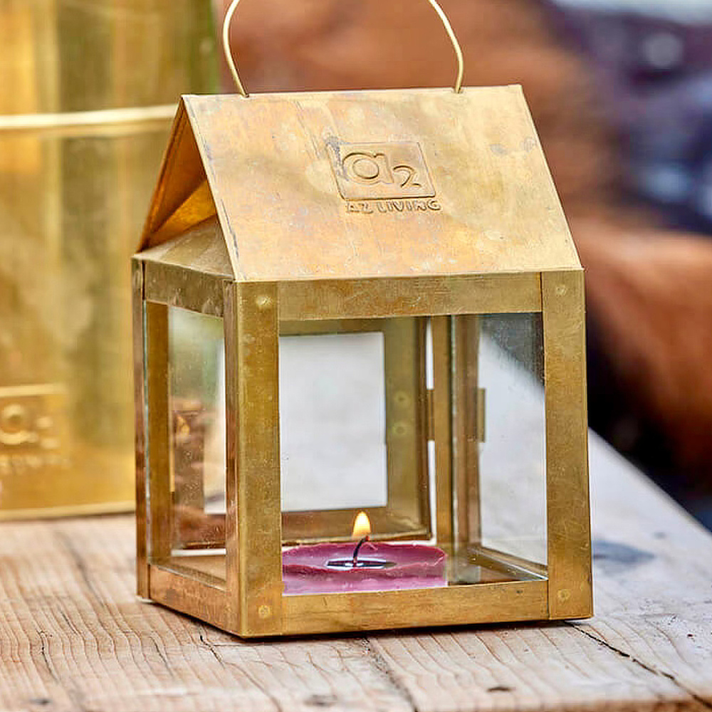 A2 Living tealight lantern - genuine brass