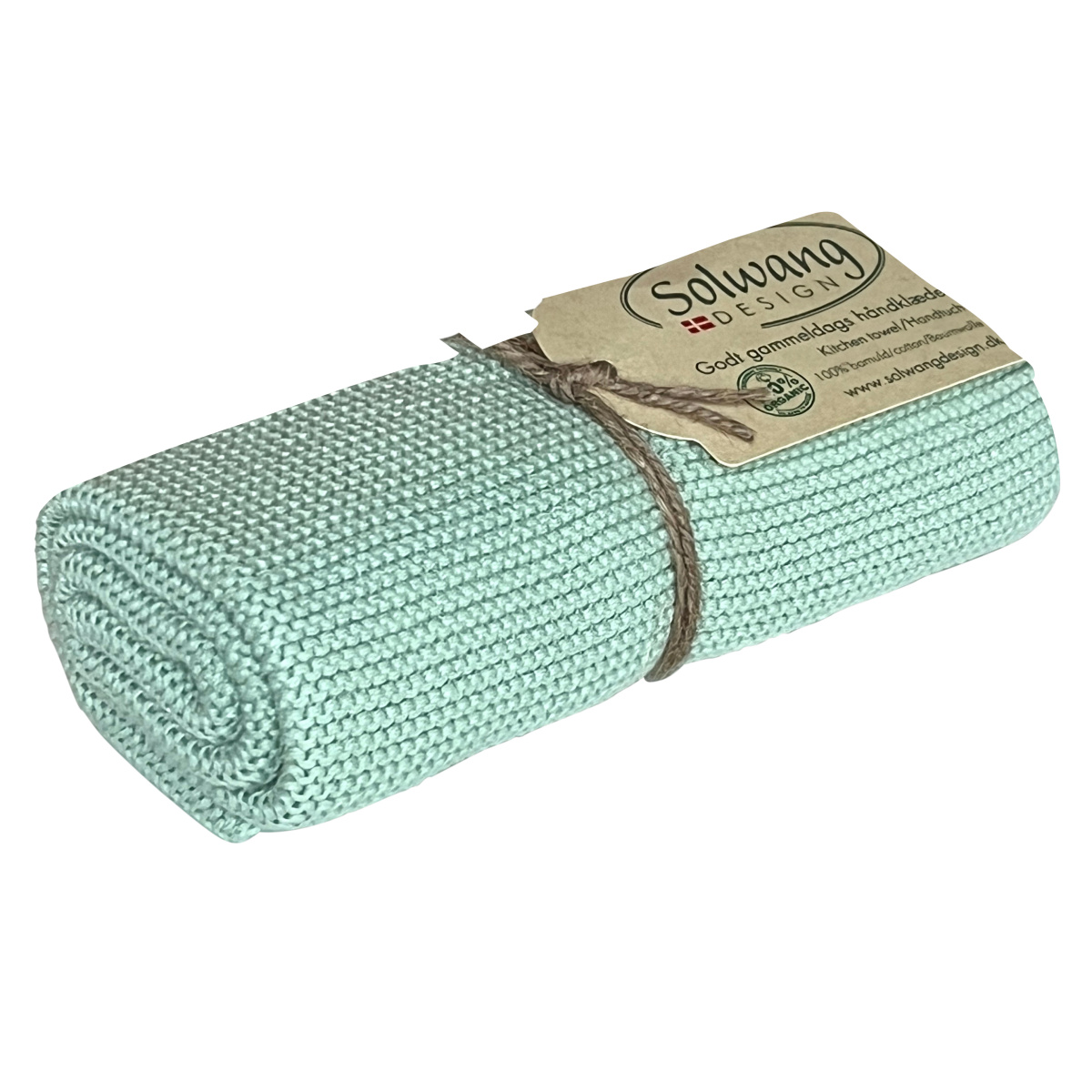 Solwang Strickhandtuch – Staubiges Aqua