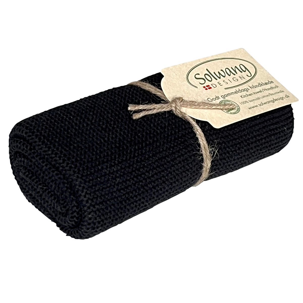 Solwang gestricktes Handtuch – Schwarz