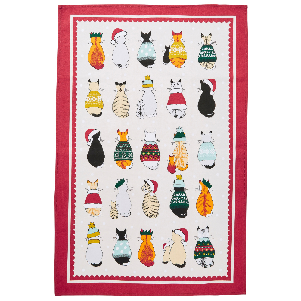 Ulster Weavers tea towel - Christmas Cats