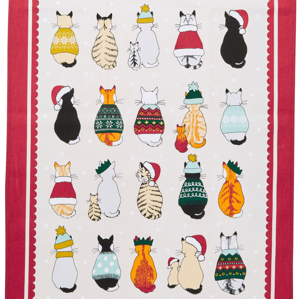 Ulster Weavers tea towel - Christmas Cats - Image 4