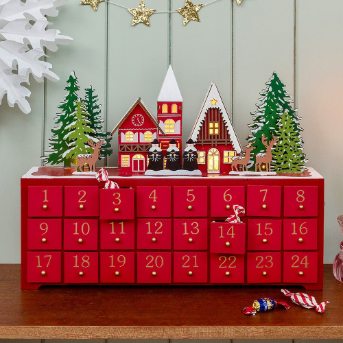 Rex London adventskalender met led - winterstad