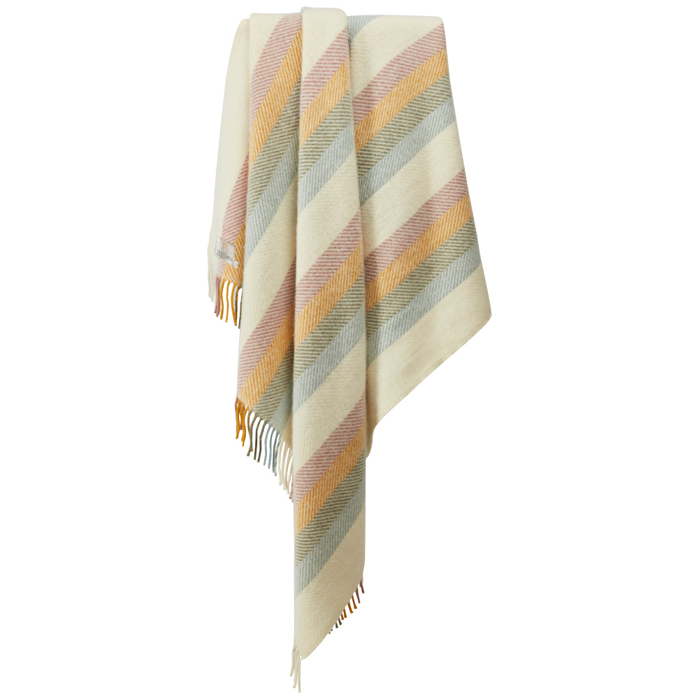Plaid en laine Tweedmill - Rayures primevère - Image 3