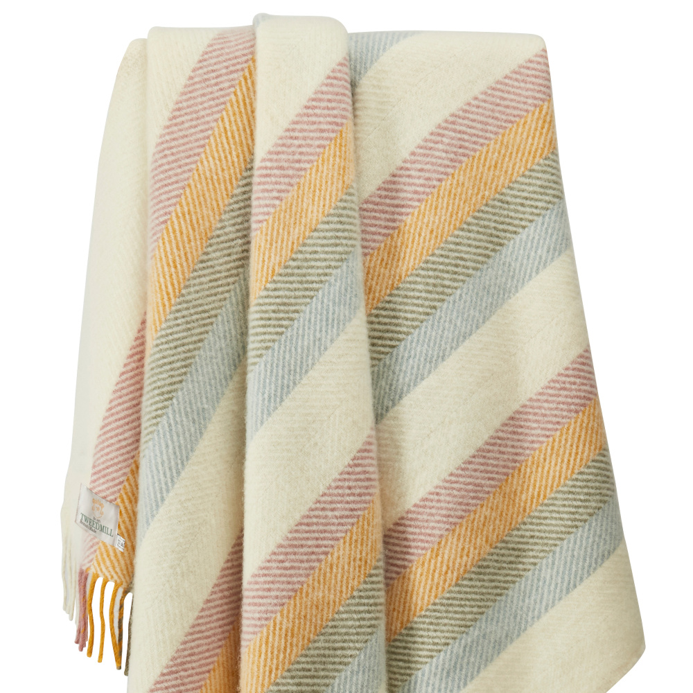 Plaid en laine Tweedmill - Rayures primevère - Image 4