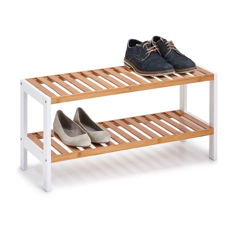 Zeller schoenenrek van bamboe en MDF - 2 planken - Afbeelding 2
