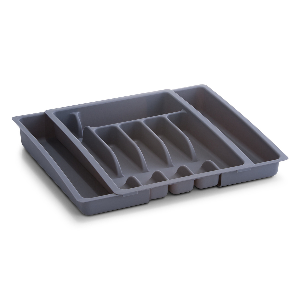 Zeller besticklåda i plast - 29-48 cm, grå