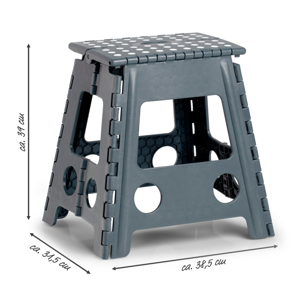 Zeller inklapbare kruk, 39 cm - Antraciet - Afbeelding 6