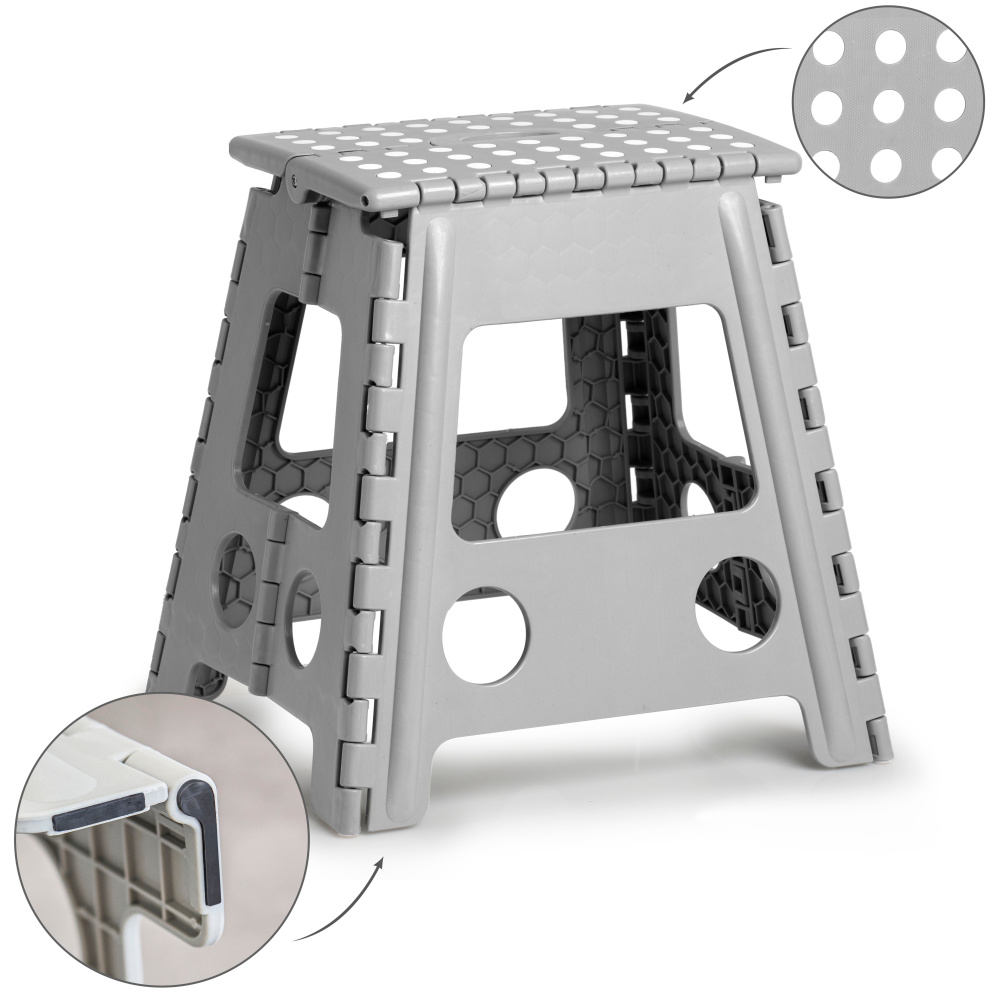 Zeller opvouwbare kruk, 39 cm - Grijs - Afbeelding 5