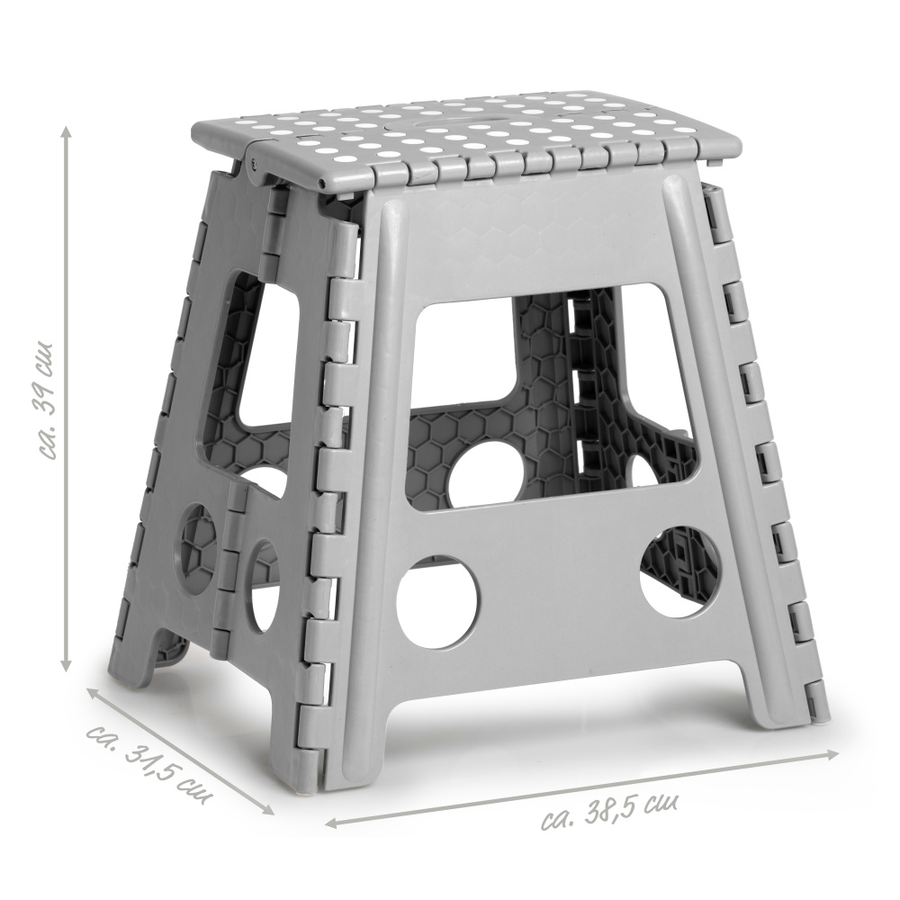 Zeller opvouwbare kruk, 39 cm - Grijs - Afbeelding 6