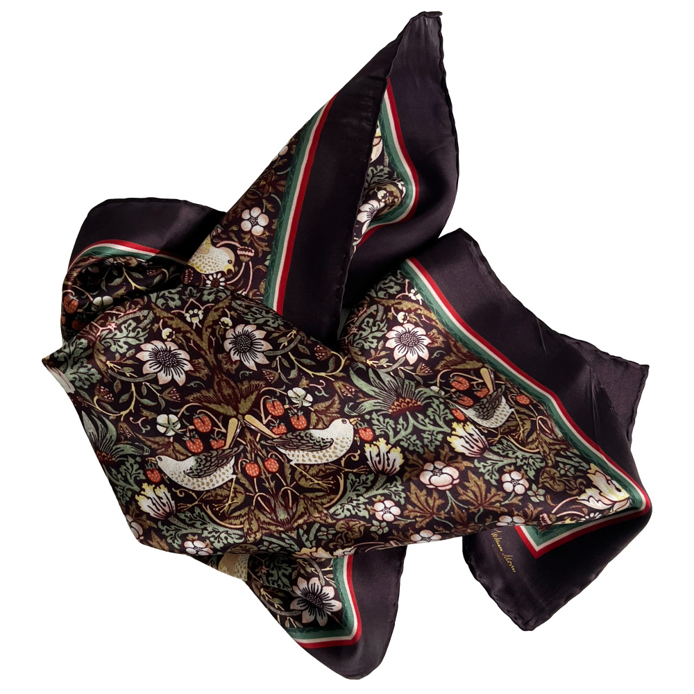 William Morris sidenscarf, 90x90 - Strawberry Thief - Bild 5
