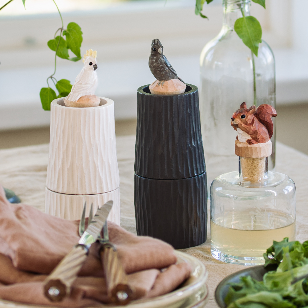 Wildlife Garden salt- och pepparkvarn - Kakadua, vit - Bild 5