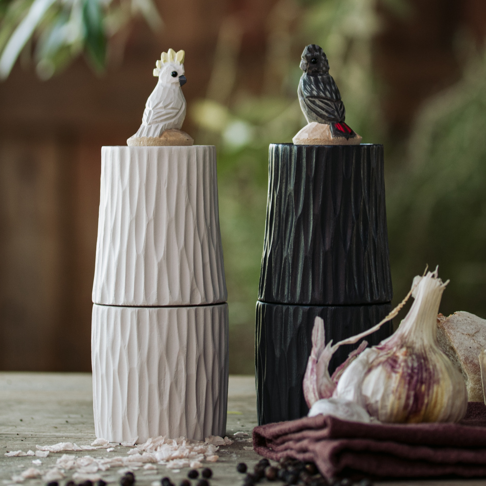 Wildlife Garden salt- och pepparkvarn - Kakadua, vit - Bild 7