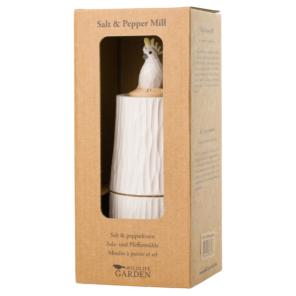 Wildlife Garden salt- och pepparkvarn - Kakadua, vit - Bild 8