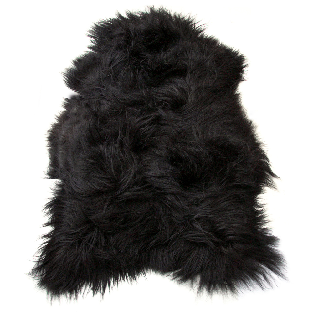 Peau d’agneau islandaise SoftSheep - Noire, poils longs - Image 3