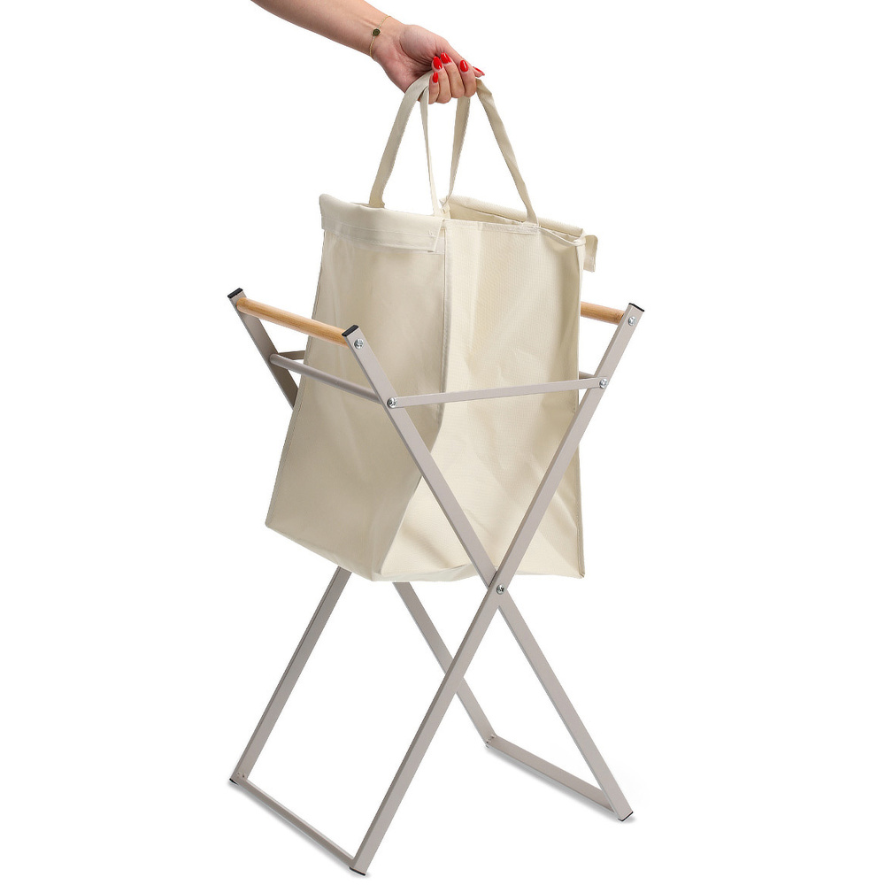 Panier à linge Zeller en métal - Gris beige - Image 4