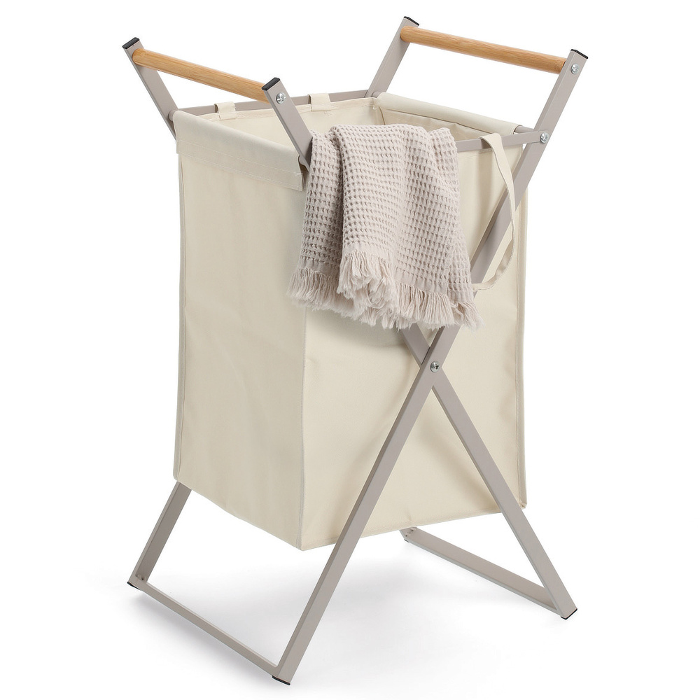 Panier à linge Zeller en métal - Gris beige - Image 6