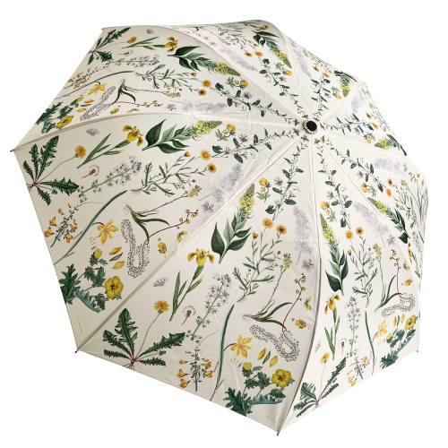 Flora Danica opvouwbare paraplu - Gele bloemen