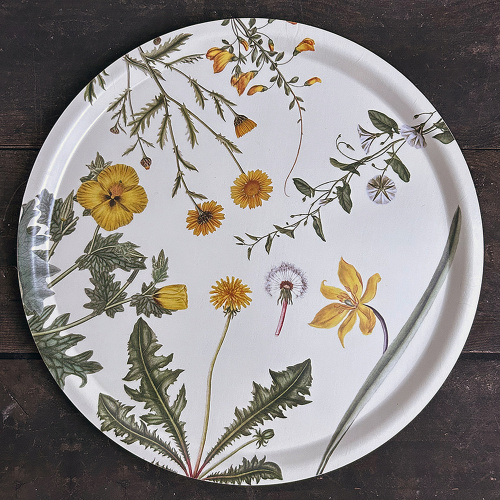 Flora Danica dienblad, Ø38 - Gele bloemen