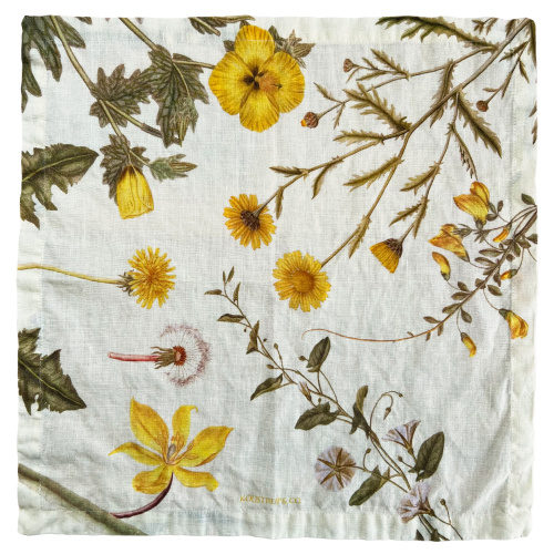 Flora Danica stoffen servet - Gele bloemen