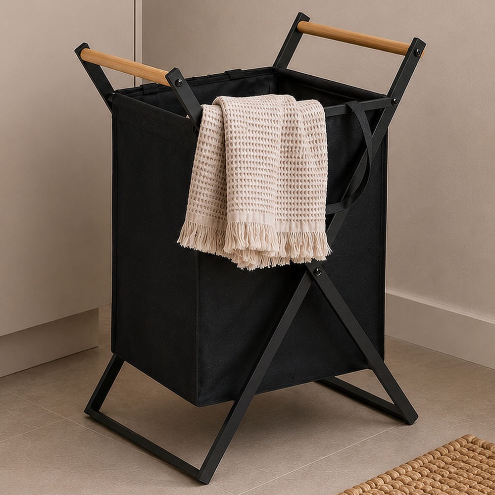 Panier à linge Zeller en métal - Noir