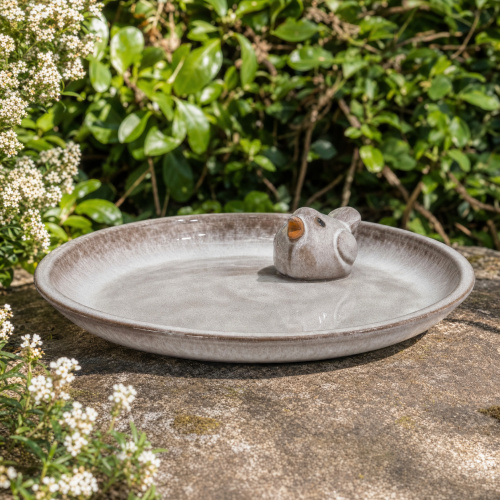 Gus Design vogelbad met vogel - Grijs